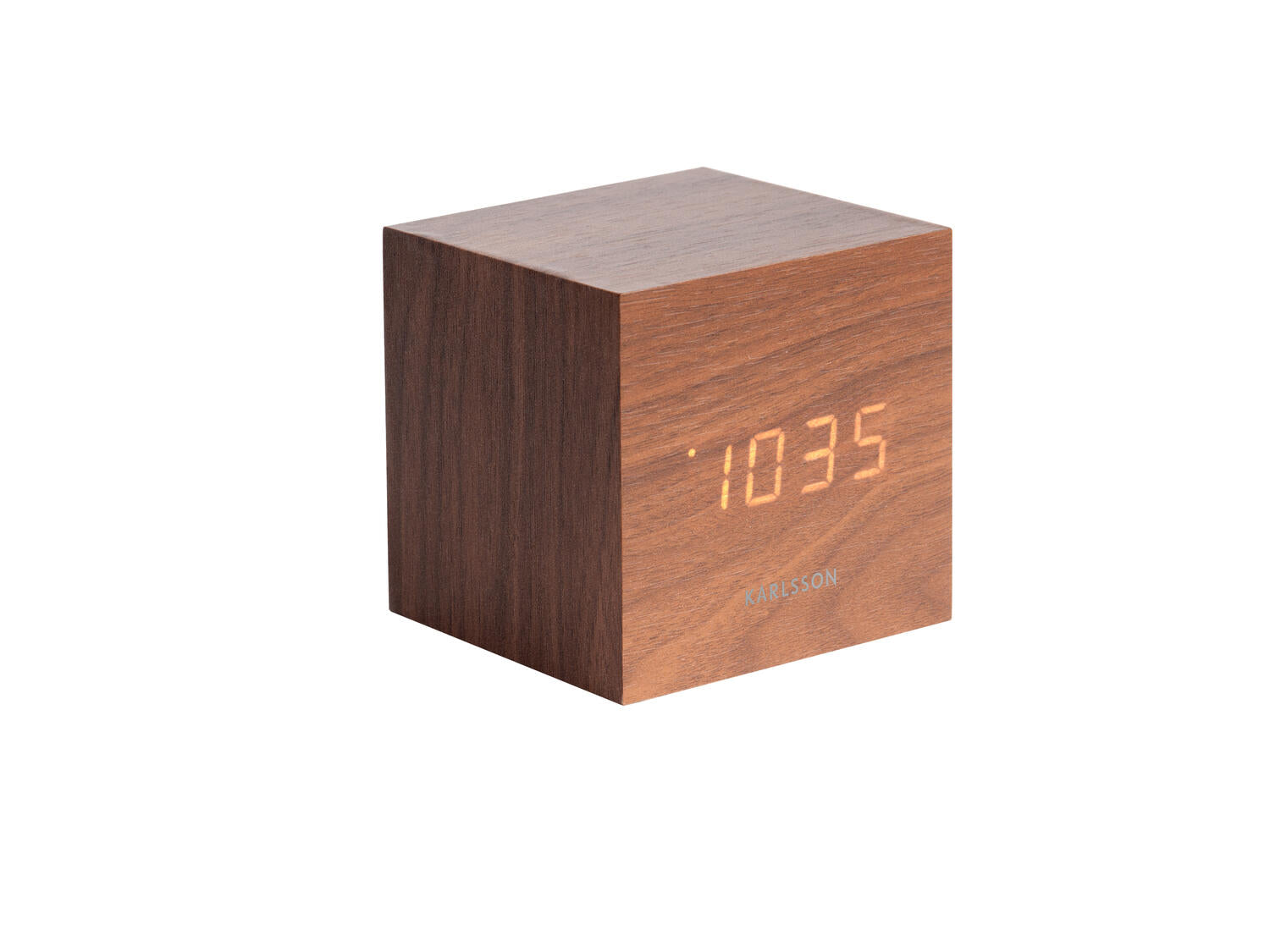 Mini Cube vækkeur - brun